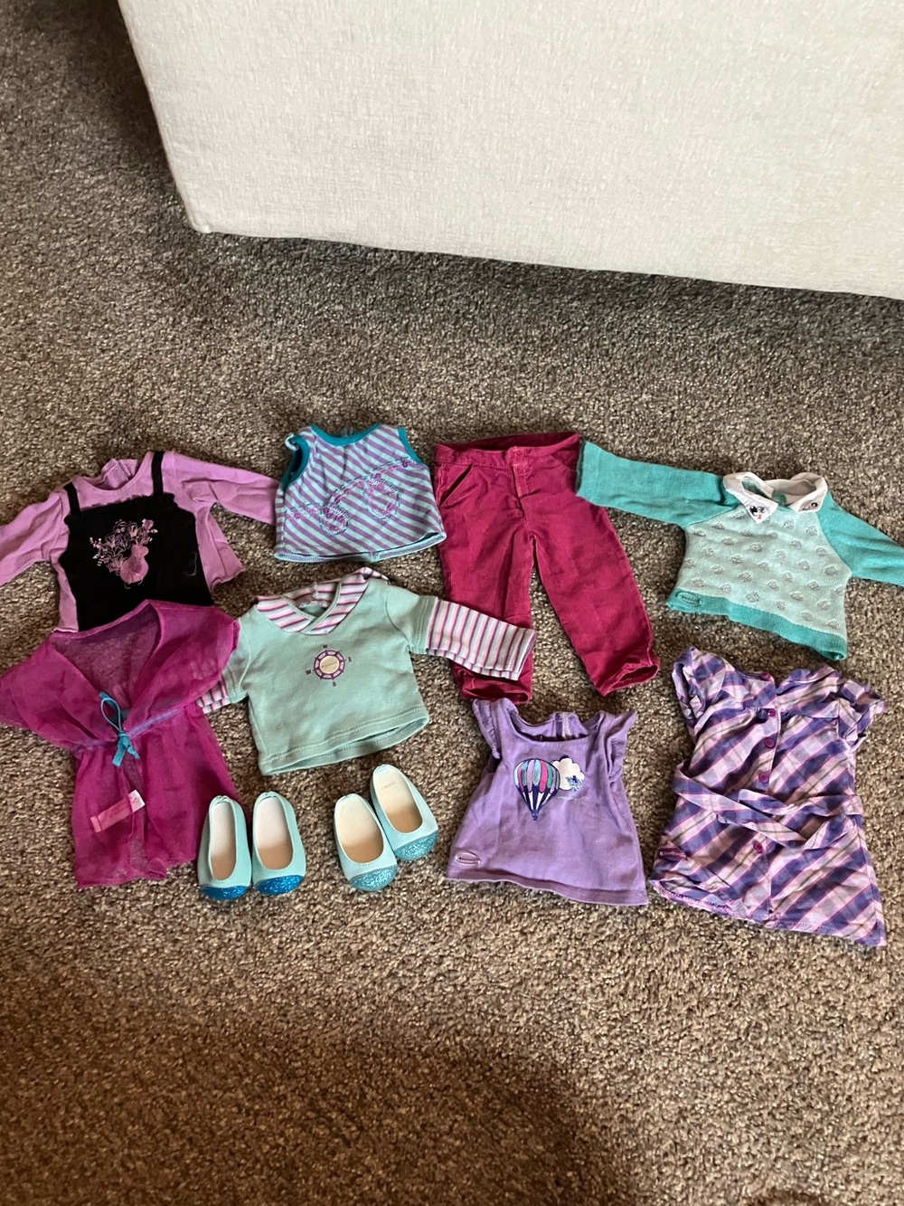 American Girl Doll Teal Blue & Purple Clothing Lot EUC